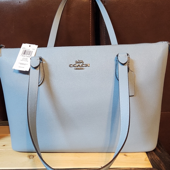 Coach NWT Gallery Tote Color is Gunmetal/Cornflower - Picture 6 of 11